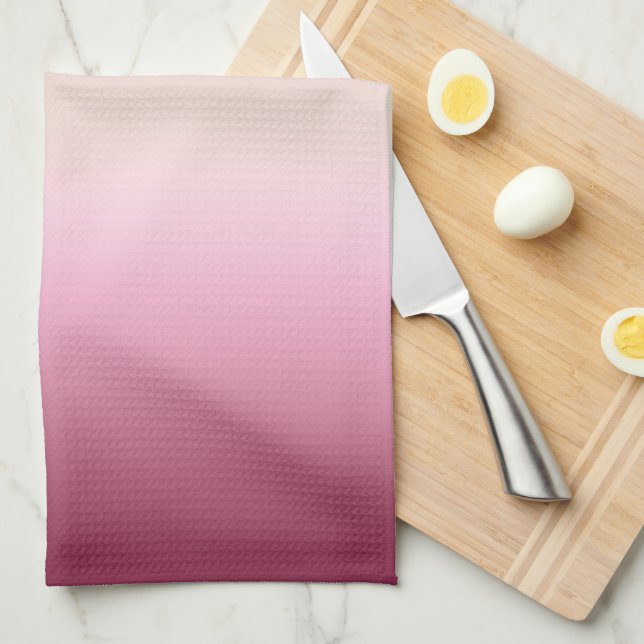 Romantisk Rosa & Söt Ivory Cream Gradient Ombre Kökshandduk (Vikt i Fjärdedel)