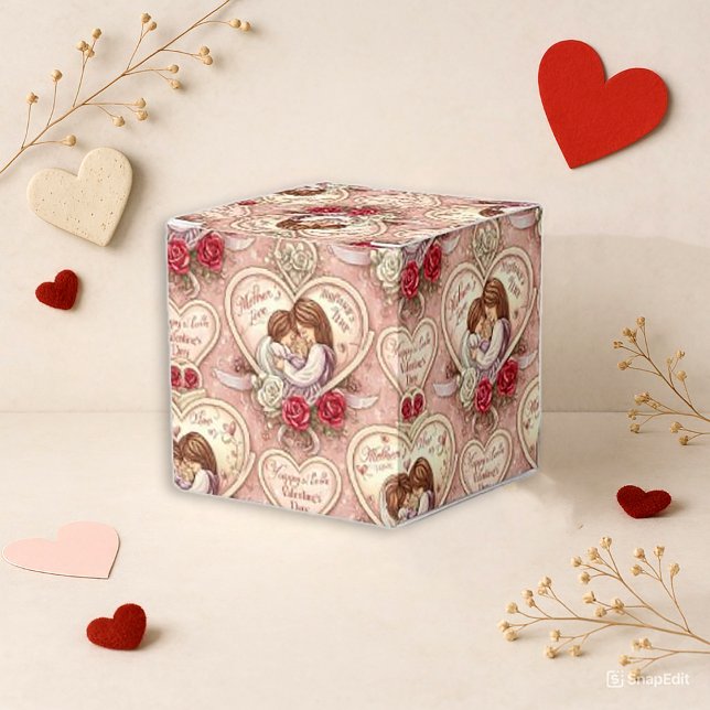 Romantisk Rosa Vintage Kerub Hjärtmönster Presentaskar (Skapare uppladdad)