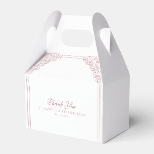 Romantisk Rosa Vintage Ornate Ram Favors Bröllop Presentaskar