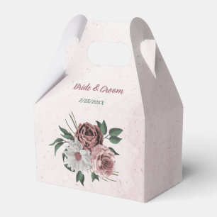 romantisk rosa, vit och kanel ro bröllop presentaskar