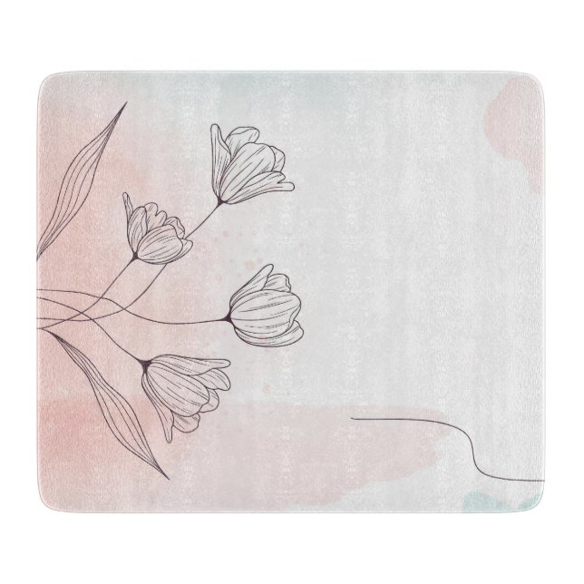 Romantisk Rosa Watercolor Blommigt (Framsidan)