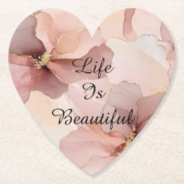 Romantisk rosablommig bröllopsdusch i rosa och gul underlägg papper