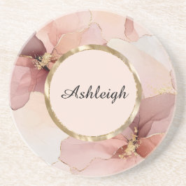 Romantisk rosabruden skölj rosa guld blommig bröll underlägg