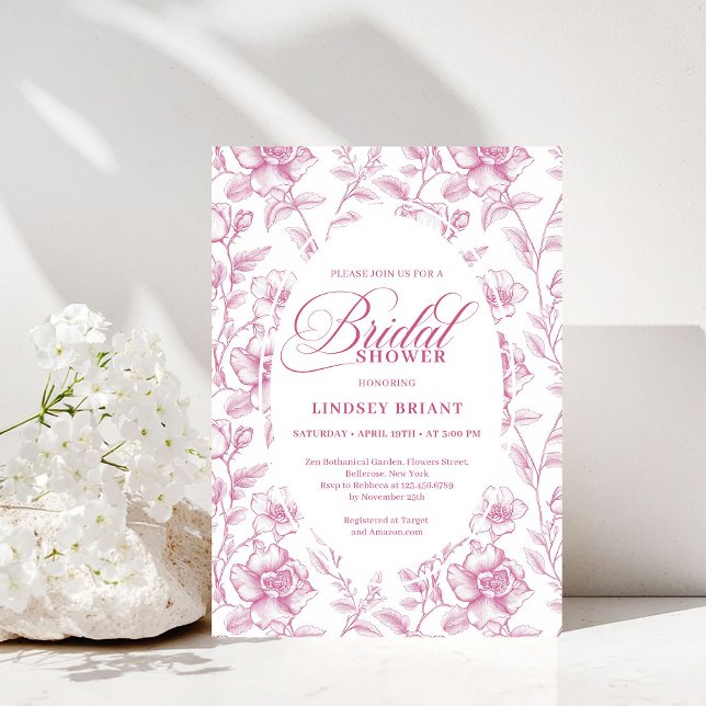 Romantisk rosafärgad blommig bröllopsfest   inbjudningar (Romantic Blush Pink Floral Roses Bridal Shower Invite)