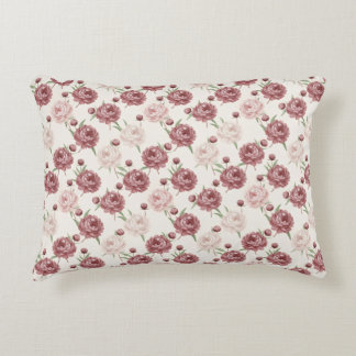 Romantisk rosé & burgunder peony blomster mönster prydnadskudde