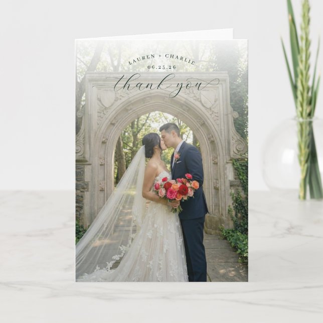 Romantisk Rosenskär Fotografi Tack Kort (Framsida)