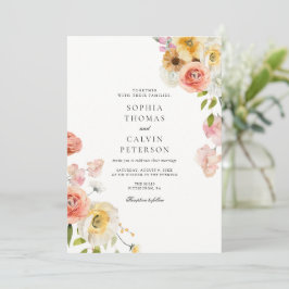 Romantisk rosenträdgårdsbröllopsinbjudan inbjudningar