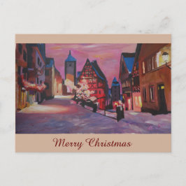 Romantisk Rothenburg Tauber Tyskland i vinter Helg Vykort