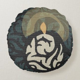 romantisk rulla för ljus- och ljustapearkimotiv rund kudde