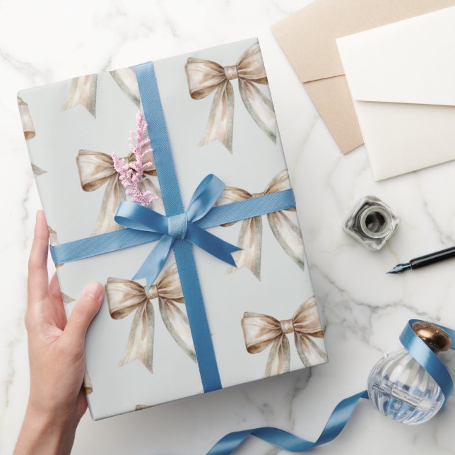 Romantisk Rustik Grön Vit Guldslinga Bröllop Presentpapper (Gifting)