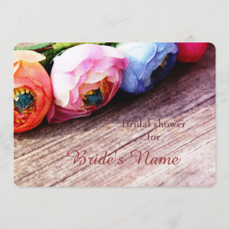 Romantisk rustik land ranunculus wand inbjudningar