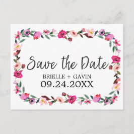 Romantisk Sagolik Blomsterkrans Spara Datum Meddelande Vykort