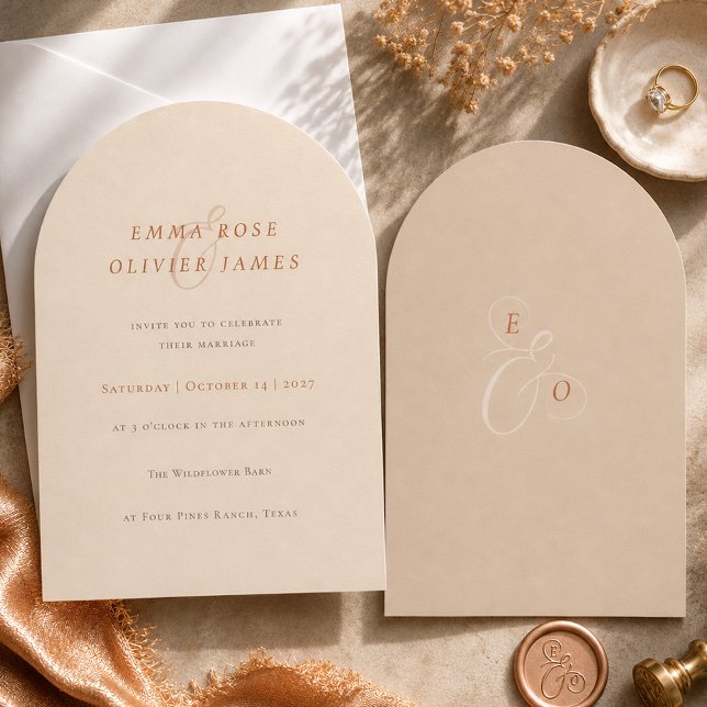 Romantisk sandbåge bröllopsinbjudan inbjudningar (Romantic Sand Arch Wedding Invitation)