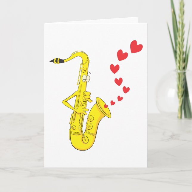 Romantisk saxofon Serenading Kort (Framsida)