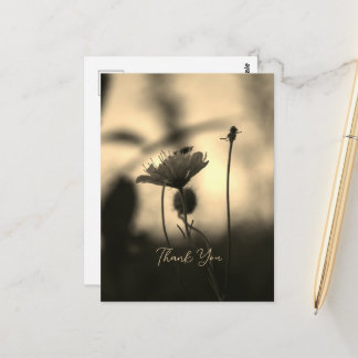 Romantisk Sepia Blomma – Botanisk Fantasy Tack Vykort
