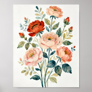 Romantisk Shabby Chic Blommig Konst Poster