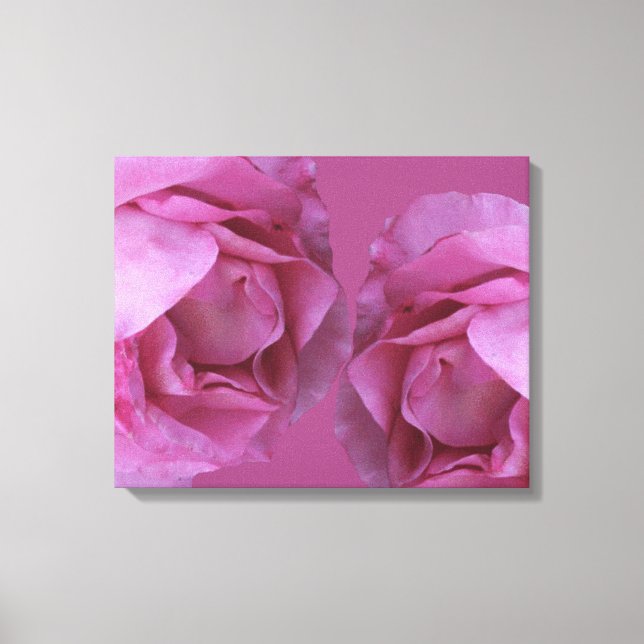 Romantisk shock rosa Valentine ro modern blommigt Canvastryck (Framsida)