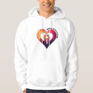 Romantisk Silhuett Hjärtat Par Valentinesdagen Hoodie
