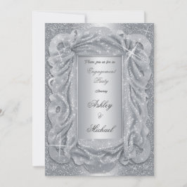 romantisk silver silkeslen gnistrande glans glitte inbjudningar