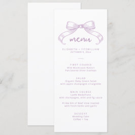 Romantisk sketched Bow | Lilac Bröllop Meny