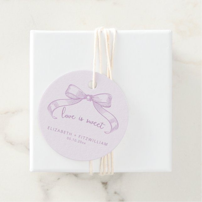Romantisk sketched Bow | Lilac Kärlek är Sweet Gåvor Etiketter (På plats)