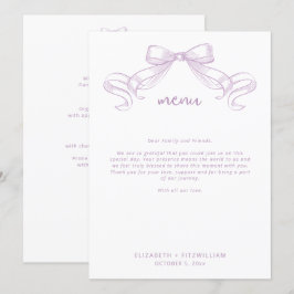 Romantisk sketched Bow | Lilac Tackkort Meny