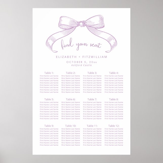 Romantisk sketched Bow | Poster av Lilac-sätesdiag (Framsidan)
