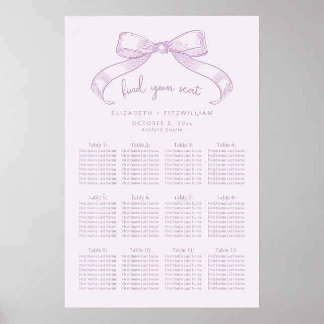 Romantisk sketched Bow | Poster av Lilac-sätesdiag (Framsidan)
