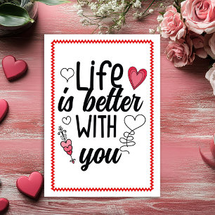 Romantisk skiss handritad valentine-kort rött julkort