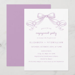 Romantisk skissad slinga | Lila förlovningsfest Inbjudningar