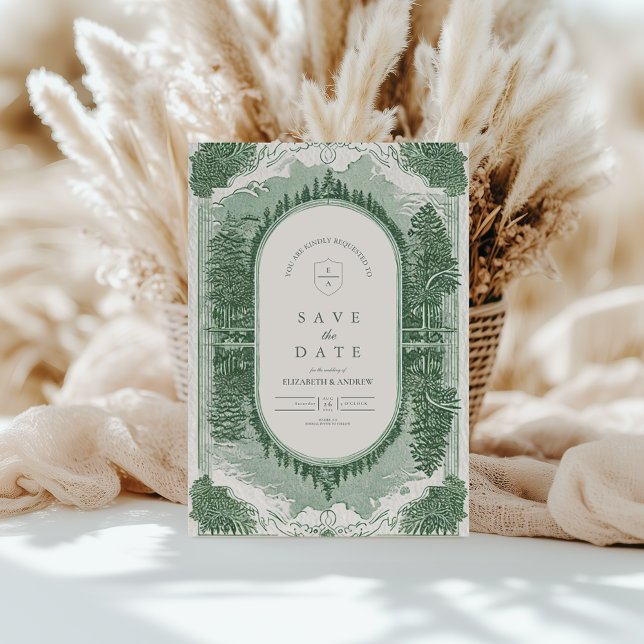 Romantisk Skogsscen Spara Datumet (Skapare uppladdad)