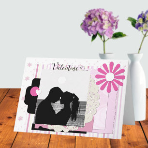 Romantisk skrapbook Photo Valentine Kort