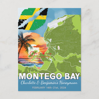 Romantisk Smekmånad Montego Bay Jamaica Karta Vykort