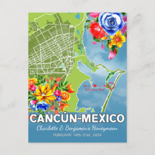 Romantisk Smekmånad Semester Cancun Mexiko Karta Vykort
