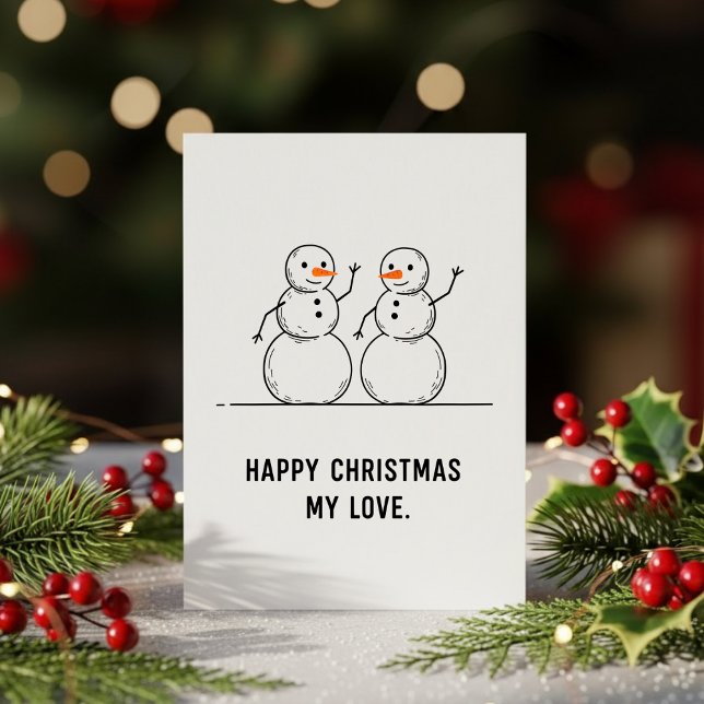 Romantisk Snömannen Kärlek Julkort Present (Skapare uppladdad)
