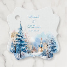 Romantisk snowy vinterkyrkans bröllop favoritMärkr