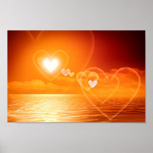 Romantisk solnedgång av örter poster