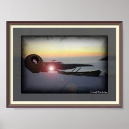 Romantisk solnedgång i havet Poster