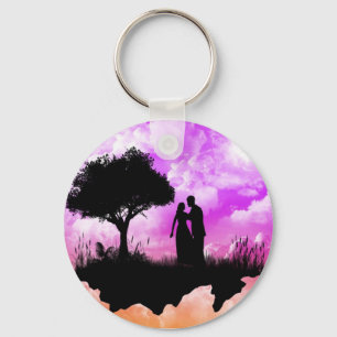 Romantisk solnedgång Keychain Nyckelring
