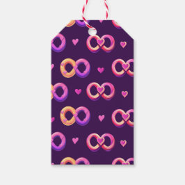 Romantisk, sömlös mönster med hjärta och bröllop presentetikett