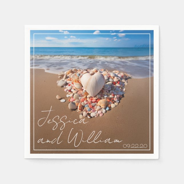 Romantisk sommar Bröllop Pappersservett (Framsidan)