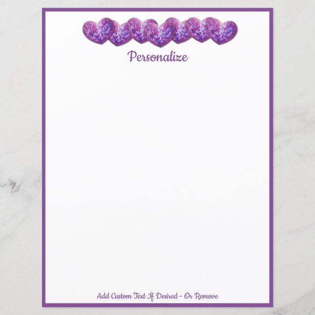 Romantisk Söt Rad för Lila Hearts Personlig (Framsida)