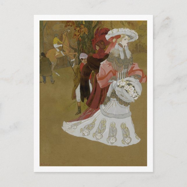 Romantisk, Söt Woman, Mode, Vintage Vykort (Framsida)
