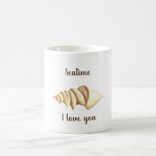 Romantisk sötvattenfärg Seatime Snäcka Coffee Mugg