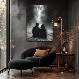 Romantisk stjärnskådning under Vintergatan - Kol Poster