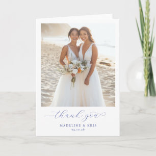 Romantisk strandfoto tack kort