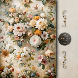 Romantisk stugfloralt decoupage