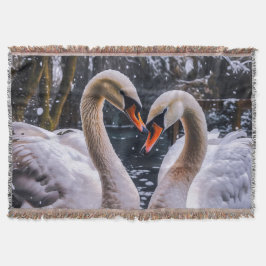 Romantisk Svanar i Winter Wonderland Filt