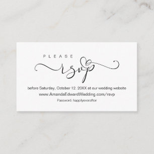 Romantisk, svart, Bröllop Online OSA, påminnelse E Tilläggskort