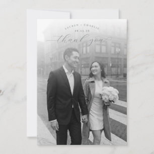 Romantisk svart-vit fotografering tack kort